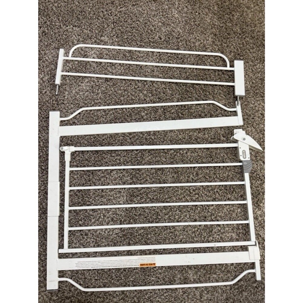 Baby Safety Gate White Pressure Mounted Adjustable 29-38.5" Wall Protectors